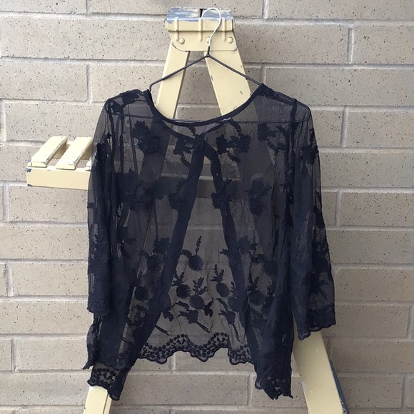 Black lace blouse - Picture 1 of 3